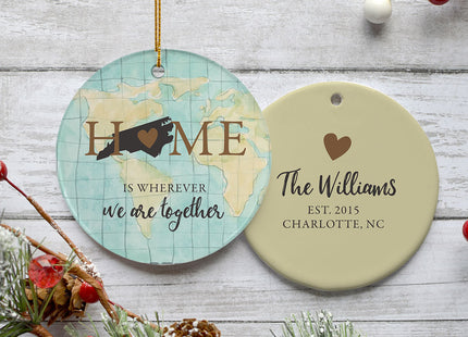 engraved personalized north carolina home christmas ornament – Christmas ornament, holiday tree decoration or gift