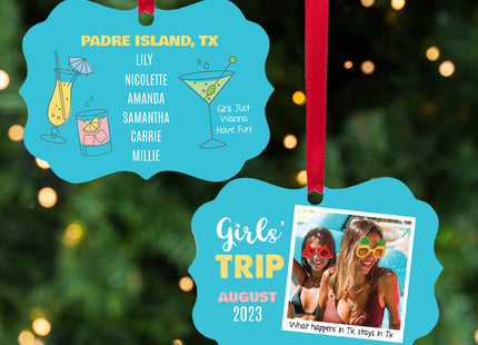 custom personalized girl's trip christmas ornament – Christmas ornament, holiday tree decoration or gift