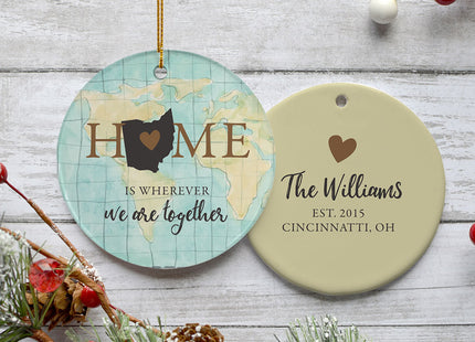 holiday personalized ohio home christmas ornament – Christmas ornament, holiday tree decoration or gift