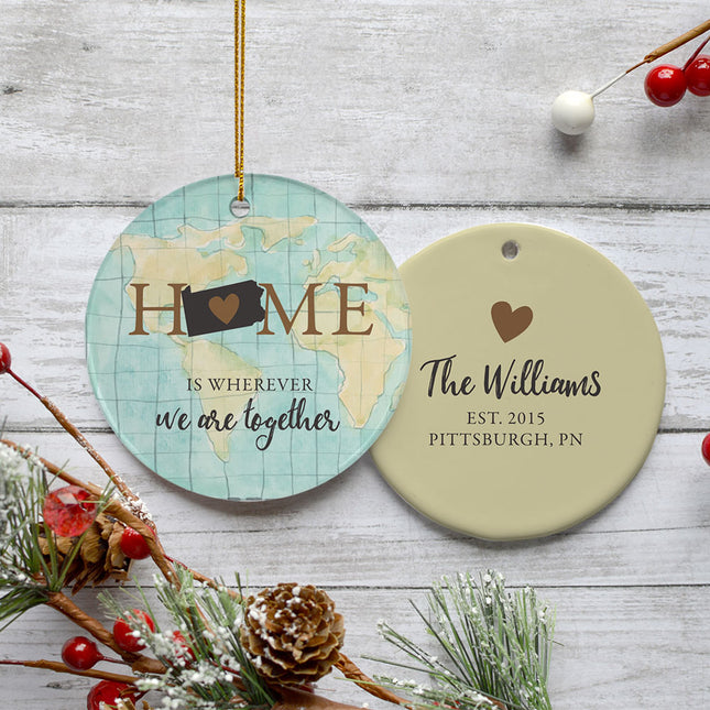 decorative personalized pennsylvania home christmas ornament – Christmas ornament, holiday tree decoration or gift