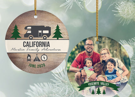 engraved personalized camper travel photo christmas ornament – Christmas ornament, holiday tree decoration or gift