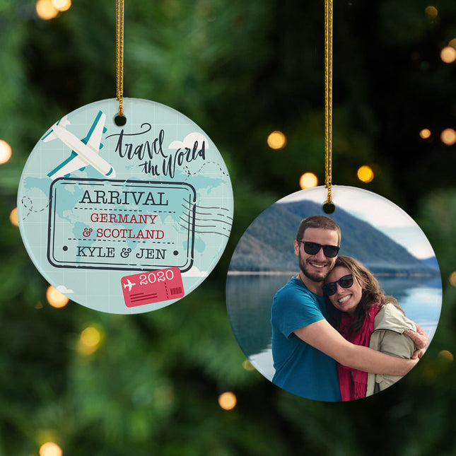keepsake personalized travel photo christmas ornament – Christmas ornament, holiday tree decoration or gift