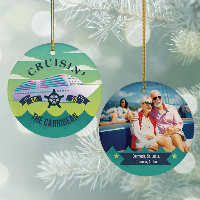 personalized personalized cruise travel photo christmas ornament – Christmas ornament, holiday tree decoration or gift