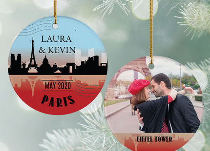 keepsake personalized paris travel photo christmas ornament – Christmas ornament, holiday tree decoration or gift