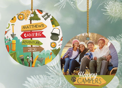 personalized personalized happy campers photo christmas ornament – Christmas ornament, holiday tree decoration or gift