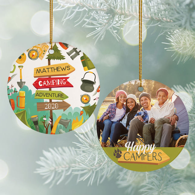 personalized personalized happy campers photo christmas ornament – Christmas ornament, holiday tree decoration or gift