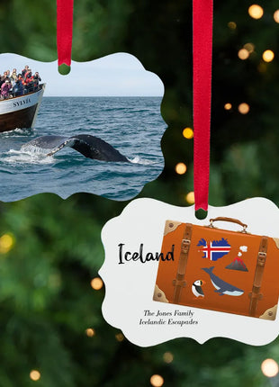 Personalized "Iceland Suitcase Photo" Ornament Personalized Ornament by ORNAMENT SHOP EXCLUSIVE