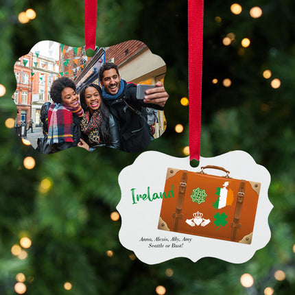 Country + Suitcase Vacation Photo Ornament - COUNTRY - Ireland created by ORNAMENT SHOP