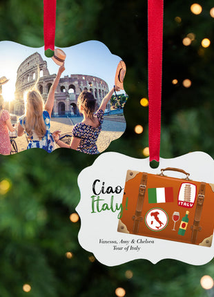 Personalized "Italy Suitcase Photo" Ornament Personalized Ornament by ORNAMENT SHOP EXCLUSIVE