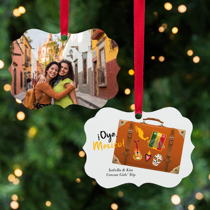 Country + Suitcase Vacation Photo Ornament - COUNTRY - Mexico created by ORNAMENT SHOP