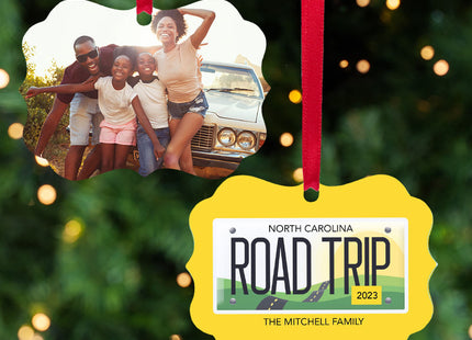 engraved personalized road trip to anywhere photo christmas ornament – Christmas ornament, holiday tree decoration or gift