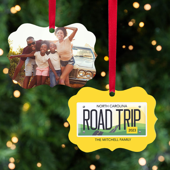 engraved personalized road trip to anywhere photo christmas ornament – Christmas ornament, holiday tree decoration or gift