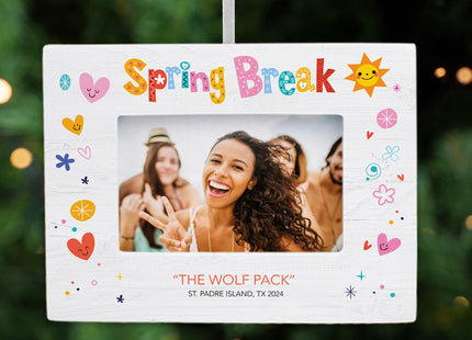 custom personalized spring break picture frame photo ornament – Christmas ornament, holiday tree decoration or gift