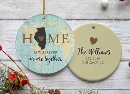 keepsake personalized illinois home christmas ornament – Christmas ornament, holiday tree decoration or gift