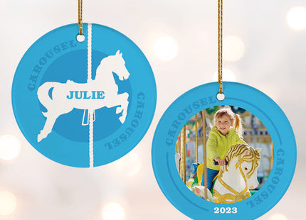 keepsake personalized carousel photo christmas ornament – Christmas ornament, holiday tree decoration or gift