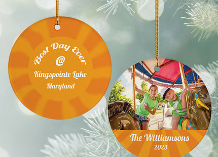 decorative personalized best day ever photo christmas ornament – Christmas ornament, holiday tree decoration or gift
