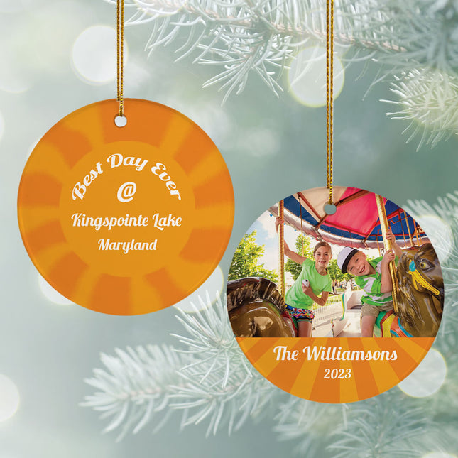 decorative personalized best day ever photo christmas ornament – Christmas ornament, holiday tree decoration or gift