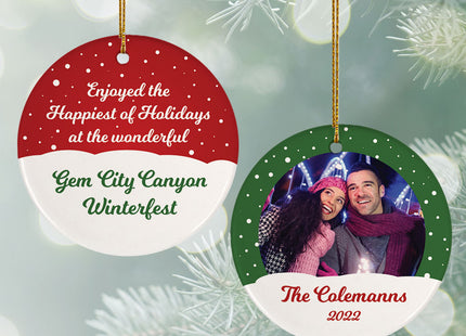 personalized personalized happy holidays photo christmas ornament – Christmas ornament, holiday tree decoration or gift