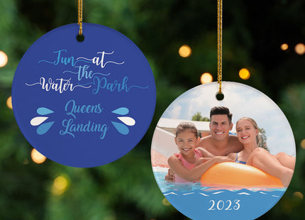 custom personalized water park photo christmas ornament – Christmas ornament, holiday tree decoration or gift