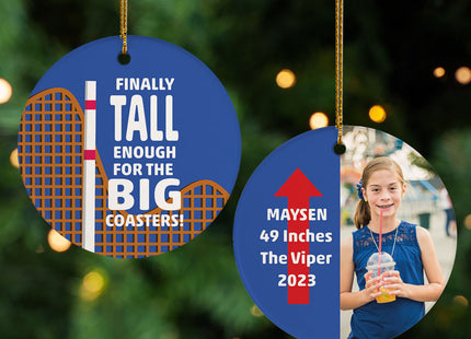 engraved personalized big coasters photo christmas ornament – Christmas ornament, holiday tree decoration or gift