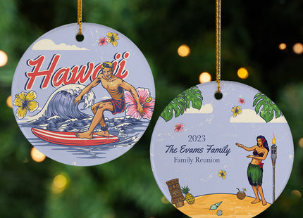 personalized personalized hawaii christmas ornament – Christmas ornament, holiday tree decoration or gift