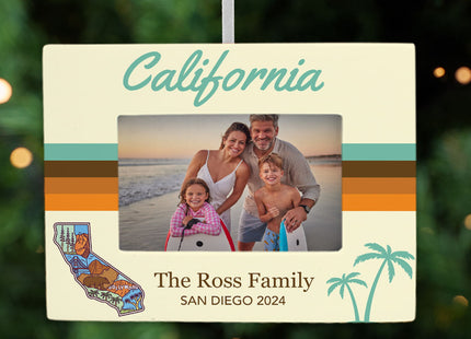 keepsake personalized california picture frame photo ornament – Christmas ornament, holiday tree decoration or gift