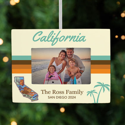 keepsake personalized california picture frame photo ornament – Christmas ornament, holiday tree decoration or gift