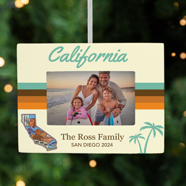 keepsake personalized california picture frame photo ornament – Christmas ornament, holiday tree decoration or gift