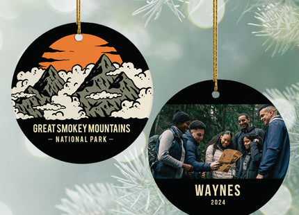decorative personalized great smokey mountains national park christmas ornament – Christmas ornament, holiday tree decoration
