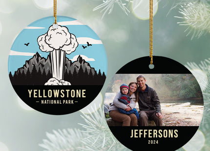 custom personalized yellowstone national park christmas ornament – Christmas ornament, holiday tree decoration or gift