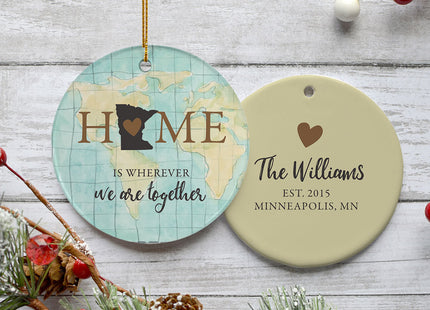 engraved personalized minnesota home christmas ornament – Christmas ornament, holiday tree decoration or gift