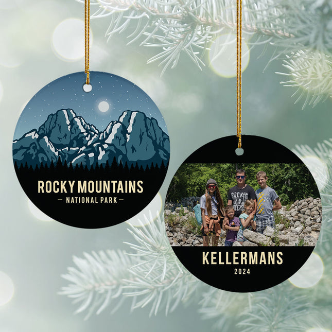 holiday personalized rocky mountains national park christmas ornament – Christmas ornament, holiday tree decoration or gift