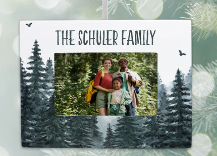 personalized personalized forest picture frame photo ornament – Christmas ornament, holiday tree decoration or gift