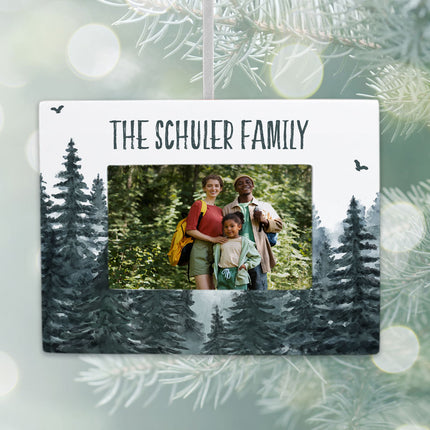 personalized personalized forest picture frame photo ornament – Christmas ornament, holiday tree decoration or gift