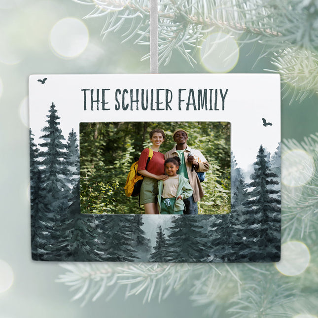 personalized personalized forest picture frame photo ornament – Christmas ornament, holiday tree decoration or gift