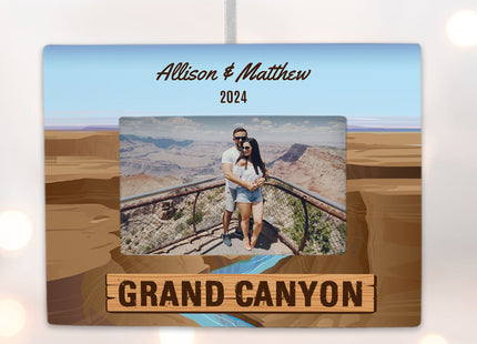 decorative personalized grand canyon picture frame photo ornament – Christmas ornament, holiday tree decoration or gift