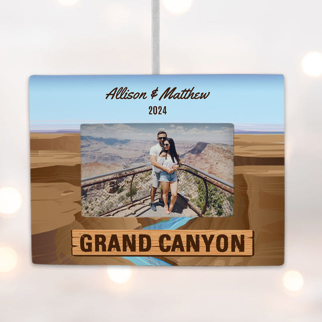 decorative personalized grand canyon picture frame photo ornament – Christmas ornament, holiday tree decoration or gift