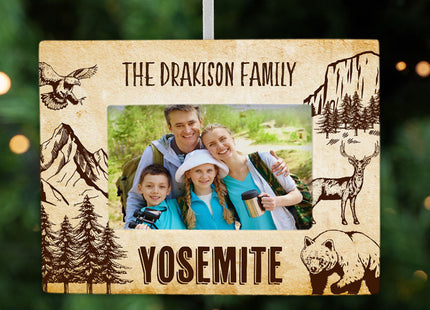 personalized personalized yosemite picture frame photo ornament – Christmas ornament, holiday tree decoration or gift