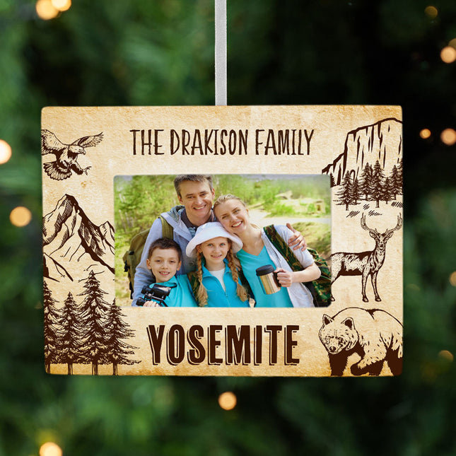 personalized personalized yosemite picture frame photo ornament – Christmas ornament, holiday tree decoration or gift