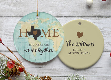holiday personalized texas home christmas ornament – Christmas ornament, holiday tree decoration or gift