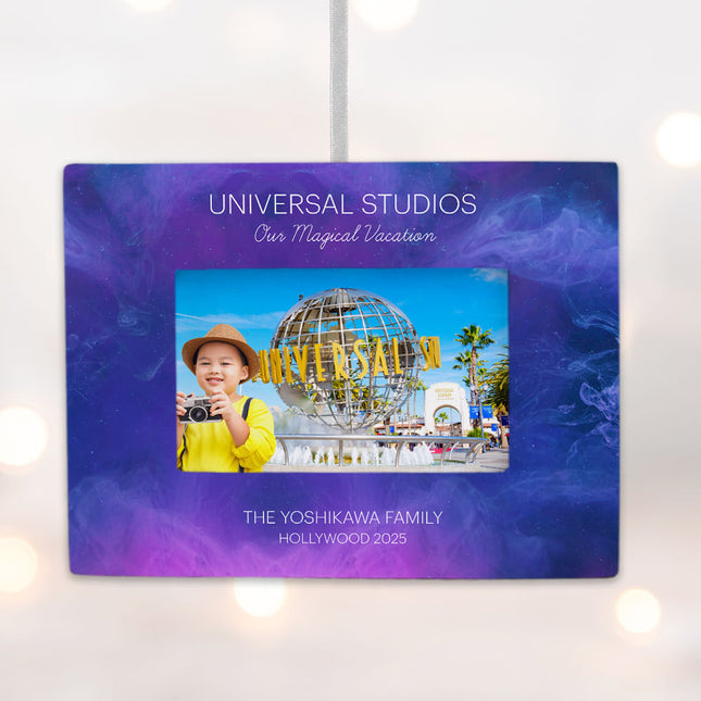 custom personalized movie themepark picture frame photo ornament – Christmas ornament, holiday tree decoration or gift