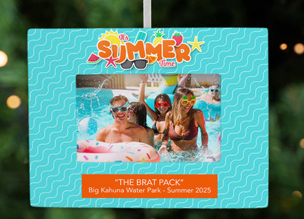 personalized personalized summer vacation picture frame photo ornament – Christmas ornament, holiday tree decoration or gift