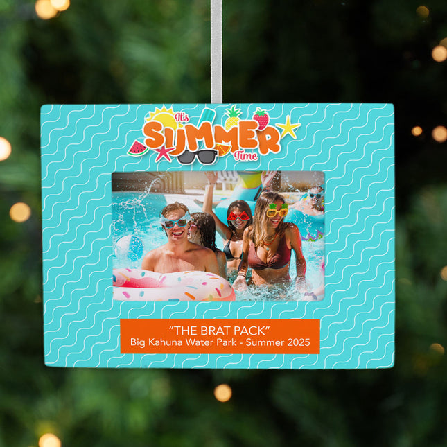personalized personalized summer vacation picture frame photo ornament – Christmas ornament, holiday tree decoration or gift