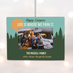 Personalized Happy Campers Picture Frame Photo Ornament by ORNAMENTSHOP EXCLUSIVE Personalized Ornament