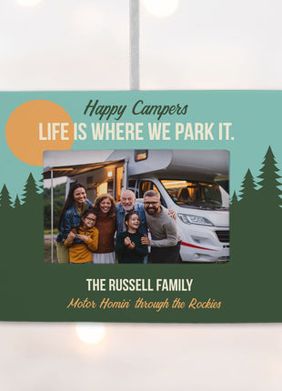 Personalized Happy Campers Picture Frame Photo Ornament by ORNAMENTSHOP EXCLUSIVE Personalized Ornament