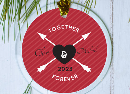 custom personalized together forever christmas ornament – Christmas ornament, holiday tree decoration or gift