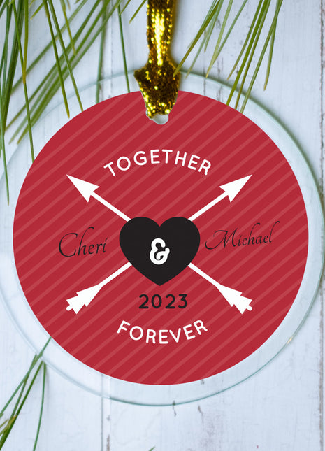 Personalized Together Forever Christmas Ornament by ORNAMENT SHOP EXCLUSIVE Personalized Glass Ornament