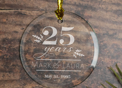 holiday peronalized classic anniversary christmas ornament – Christmas ornament, holiday tree decoration or gift