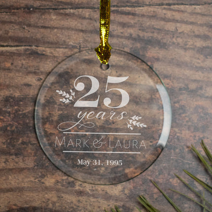 holiday peronalized classic anniversary christmas ornament – Christmas ornament, holiday tree decoration or gift
