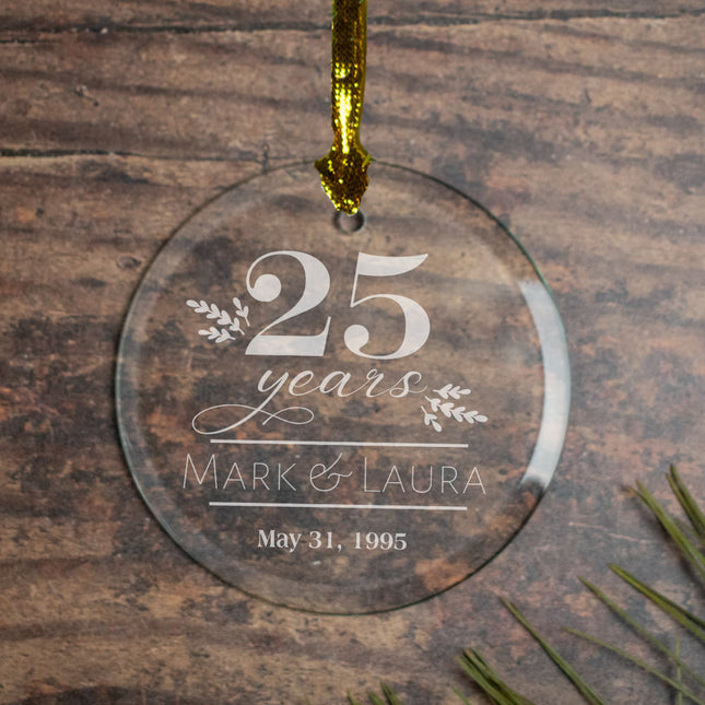 holiday peronalized classic anniversary christmas ornament – Christmas ornament, holiday tree decoration or gift